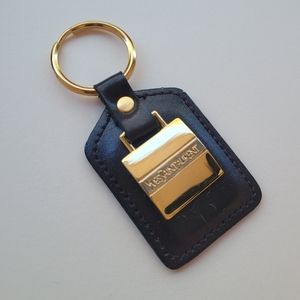 Yves Saint Laurent Black Leather Logo Keyring Bag Charm